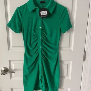 green terry cloth dress